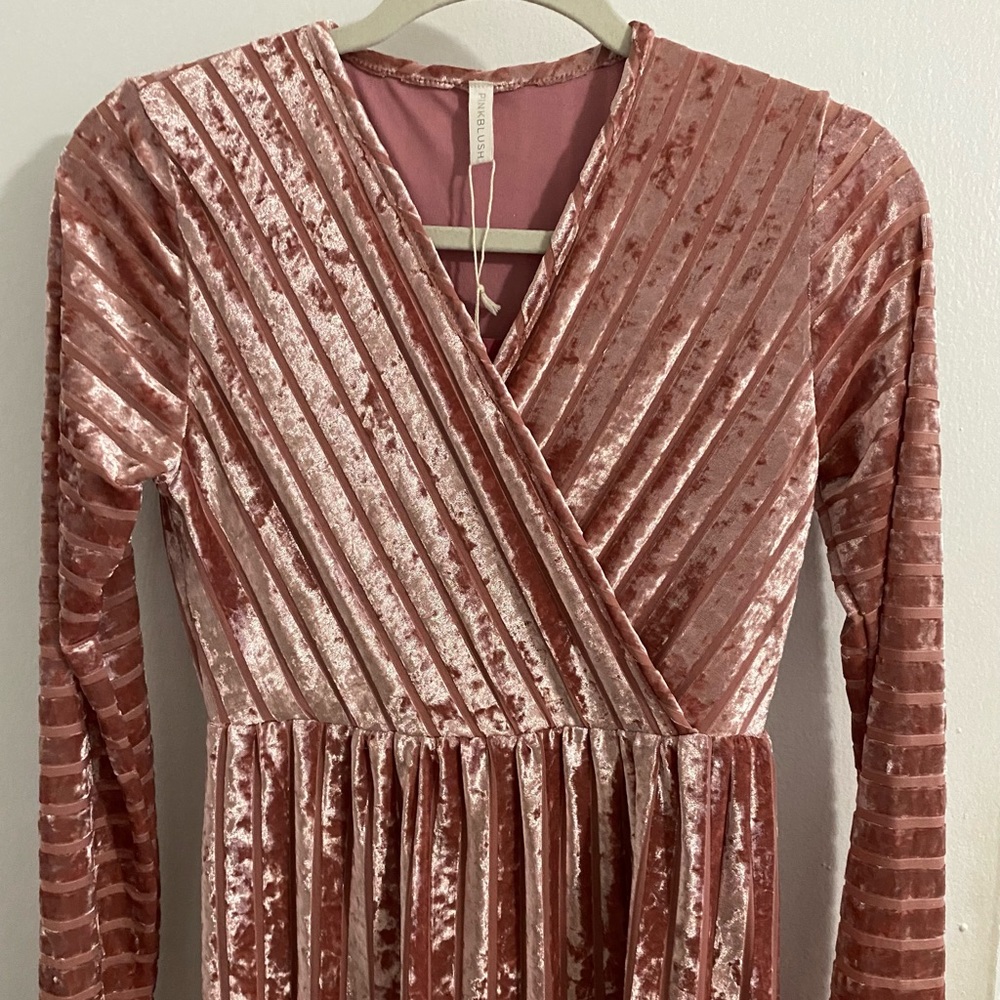 PinkBlush Rose Gold Maxi Long Dress Small